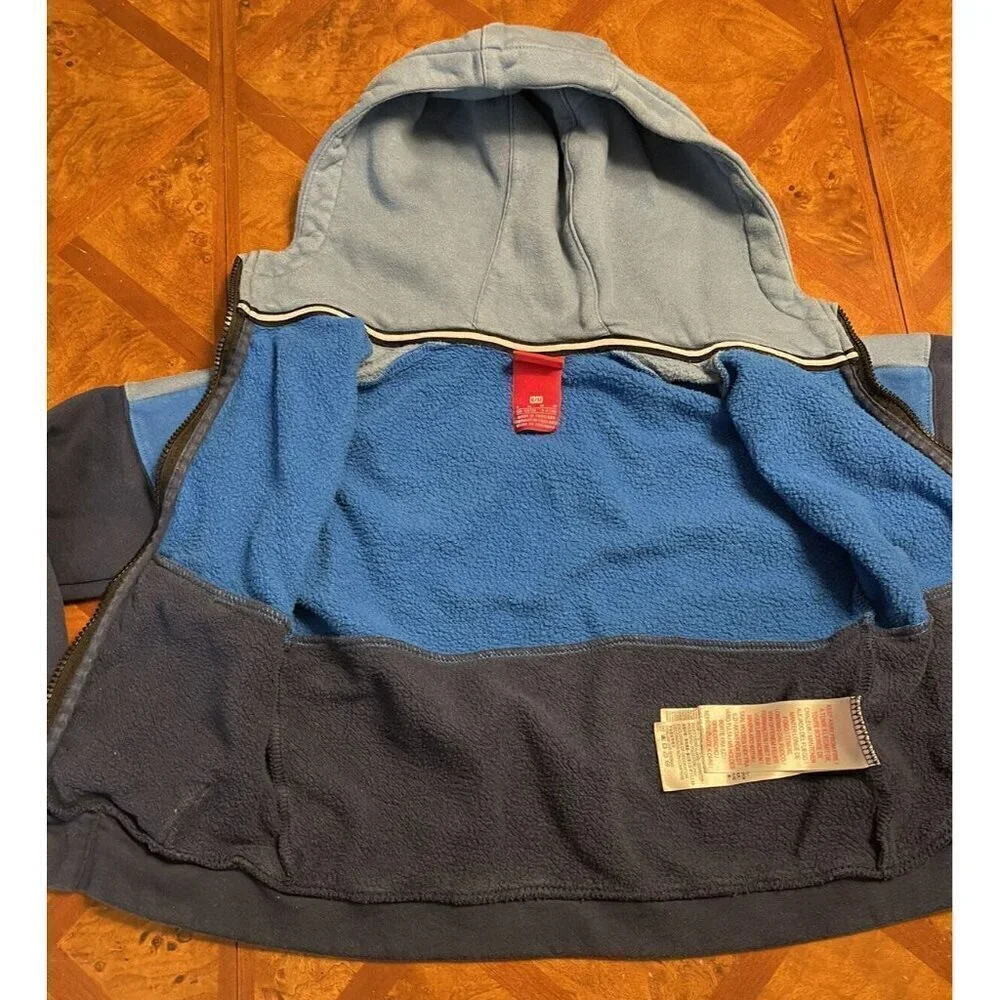 Nike Youth Hooded Full Zip Sweatshirt Jacket Unisex Size 6 M Blue Pockets Logo